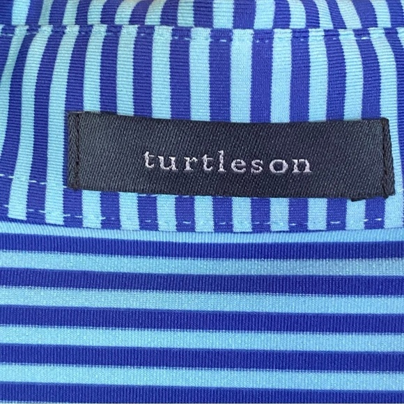 Turtleson polo Mens large striped Embroidered golf performance Shirt Athleisure - Picture 3 of 8